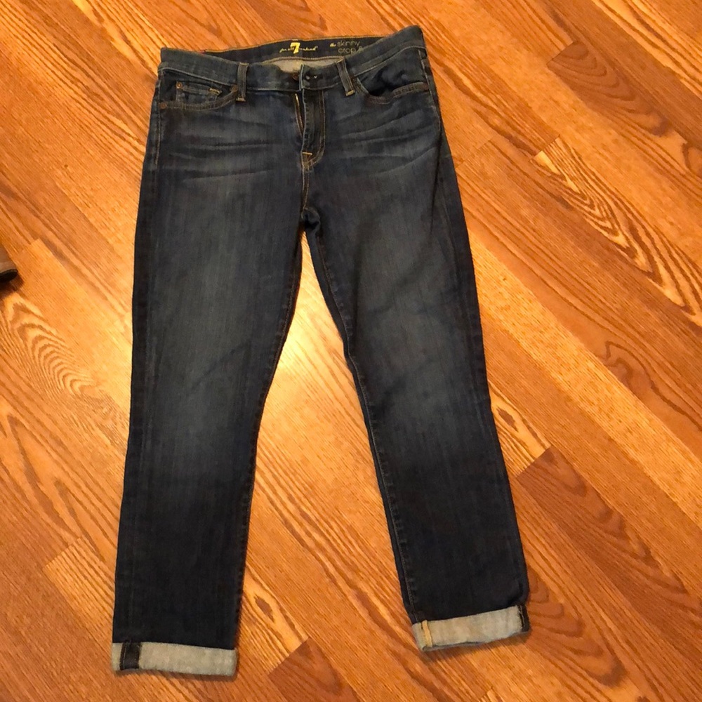7 For All Mankind Skinny Crop and Roll Jeans